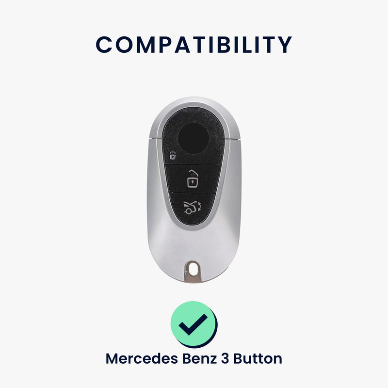 kwmobile Car Key Cover compatible with Mercedes Benz 3-Button Smart Car Key - Silicone Cover Case
