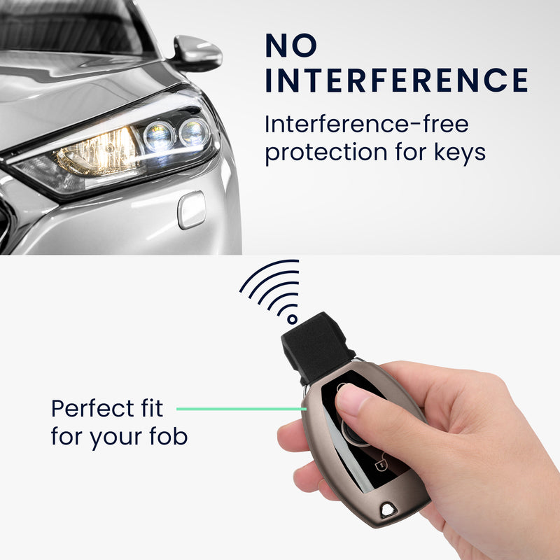kwmobile Car Key Cover Compatible with Mercedes Benz 2-Button Car Key (Keyless Go Only) - Silicone Protective Case