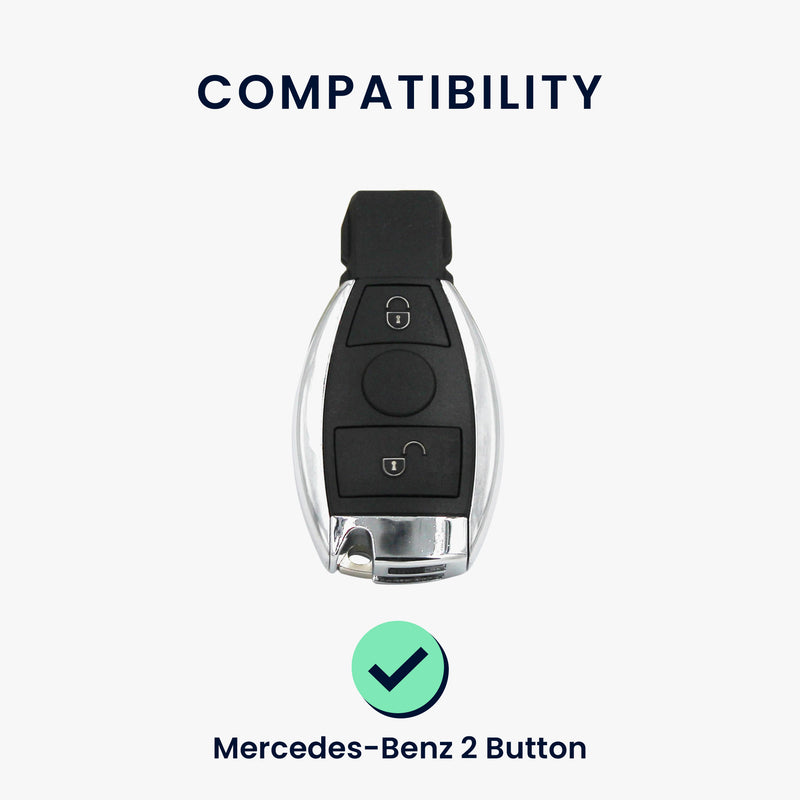 kwmobile Car Key Cover Compatible with Mercedes Benz 2-Button Car Key (Keyless Go Only) - Silicone Protective Case