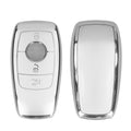 kwmobile Autoschlüssel Hülle kompatibel mit Mercedes Benz Smart Key Autoschlüssel (nur Keyless) - Schlüsselhülle Silikon Cover - Silber matt Silber matt  [dsg02]