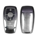 kwmobile Autoschlüssel Hülle kompatibel mit Mercedes Benz Smart Key Autoschlüssel (nur Keyless) - Schlüsselhülle Silikon Cover - Dunkelgrau Silber Dunkelgrau  [dsg03]