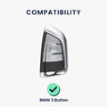 kwmobile Car Key Cover Compatible with BMW 3-Button Smart Key - Silicone Cover