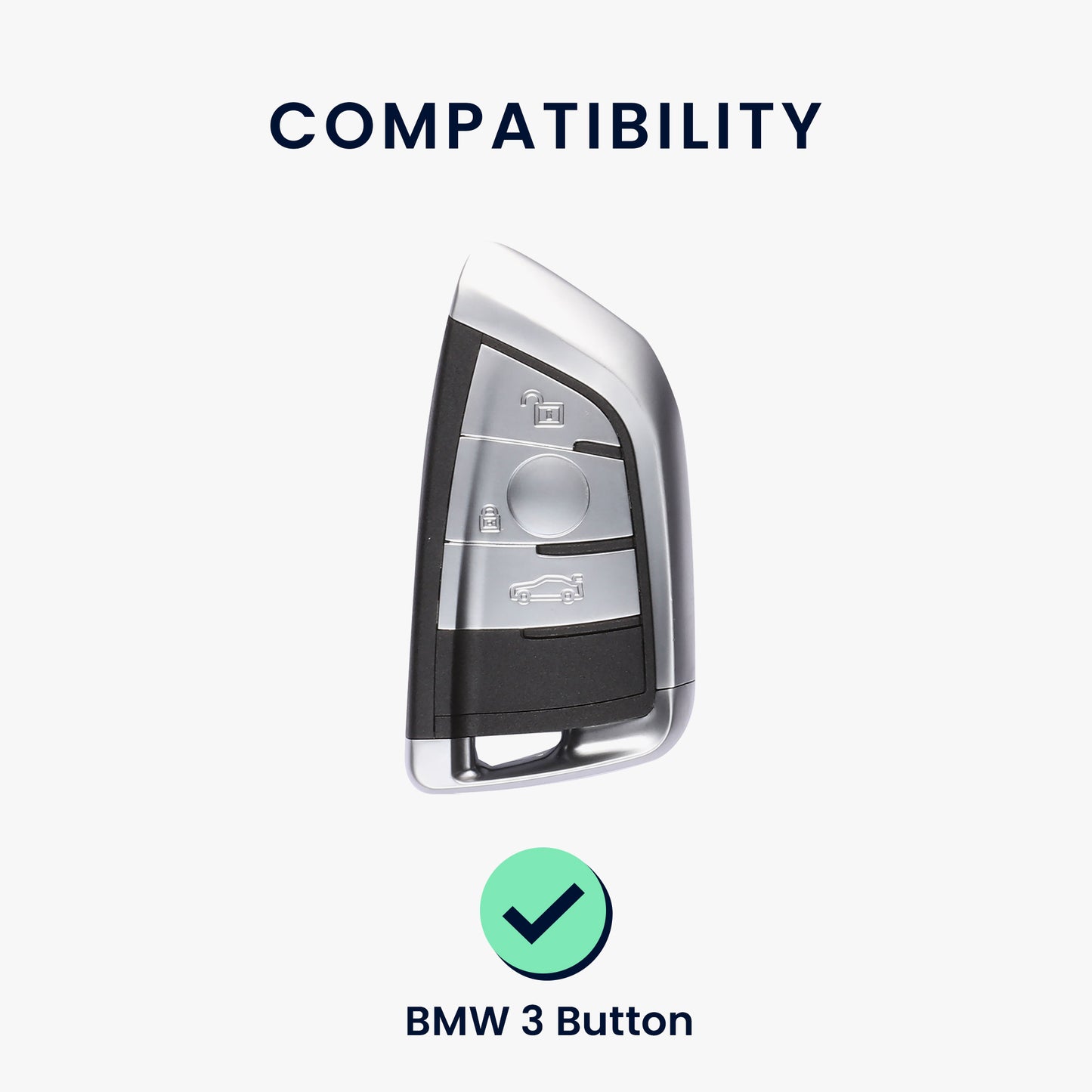 kwmobile Car Key Cover Compatible with BMW 3-Button Smart Key - Silicone Cover