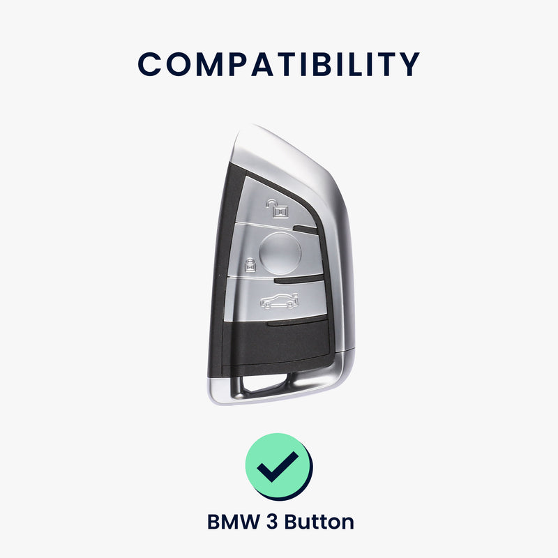 kwmobile Car Key Cover Compatible with BMW 3-Button Smart Key - Silicone Cover