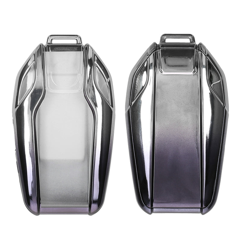 kwmobile Autoschlüssel Hülle kompatibel mit BMW Display Key Autoschlüssel - Schlüsselhülle Silikon Cover - Dunkelgrau Silber Dunkelgrau  [dsg02]