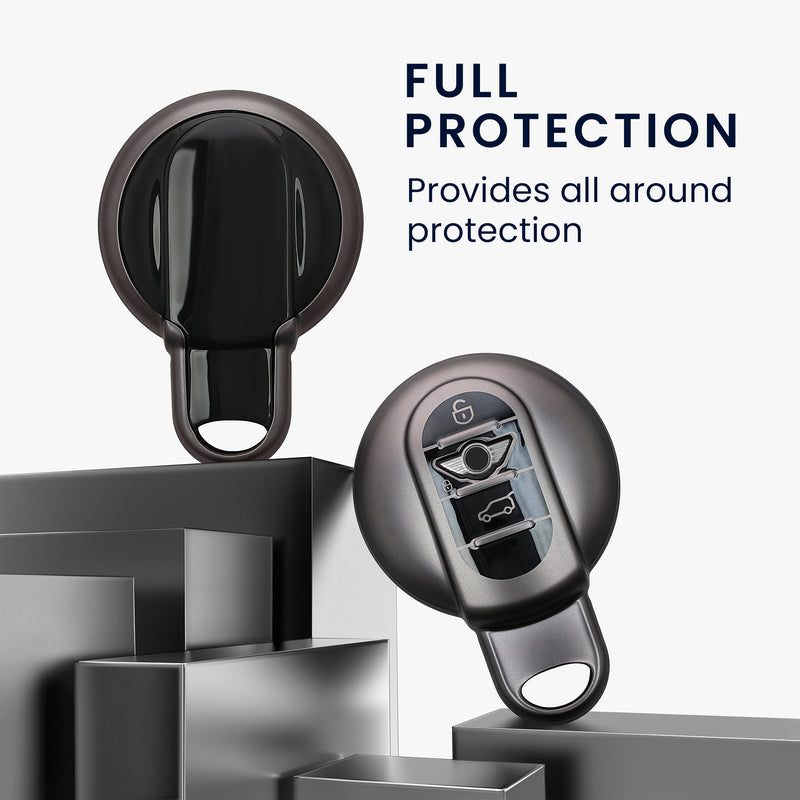 kwmobile Car Key Cover Compatible with Mini 3-Button Smart Key - Silicone Cover for Car Key