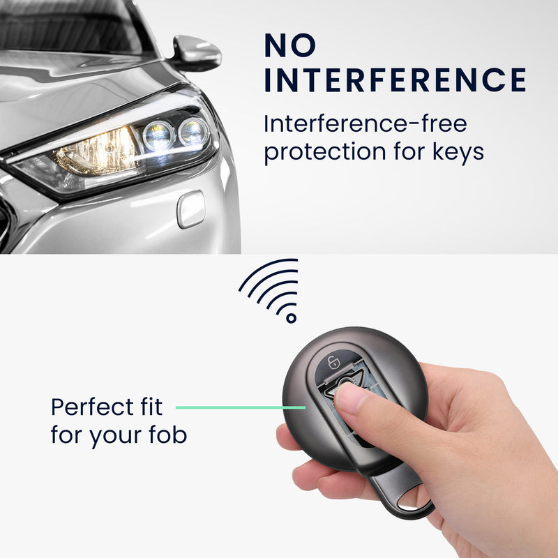 kwmobile Car Key Cover Compatible with Mini 3-Button Smart Key - Silicone Cover for Car Key