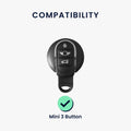 kwmobile Car Key Cover Compatible with Mini 3-Button Smart Key - Silicone Cover for Car Key
