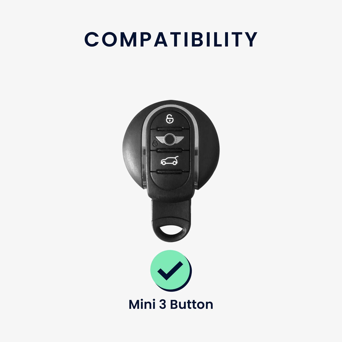 kwmobile Car Key Cover Compatible with Mini 3-Button Smart Key - Silicone Cover for Car Key