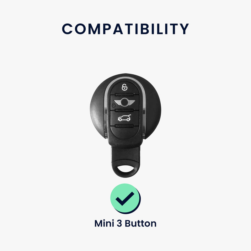 kwmobile Car Key Cover Compatible with Mini 3-Button Smart Key - Silicone Cover for Car Key