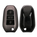 kwmobile Autoschlüssel Hülle kompatibel mit Peugeot Citroen 3-Tasten Smartkey Autoschlüssel (nur Keyless Go) - Schlüsselhülle Silikon Cover - Schwarz matt Schwarz Schwarz matt  [dsg01]