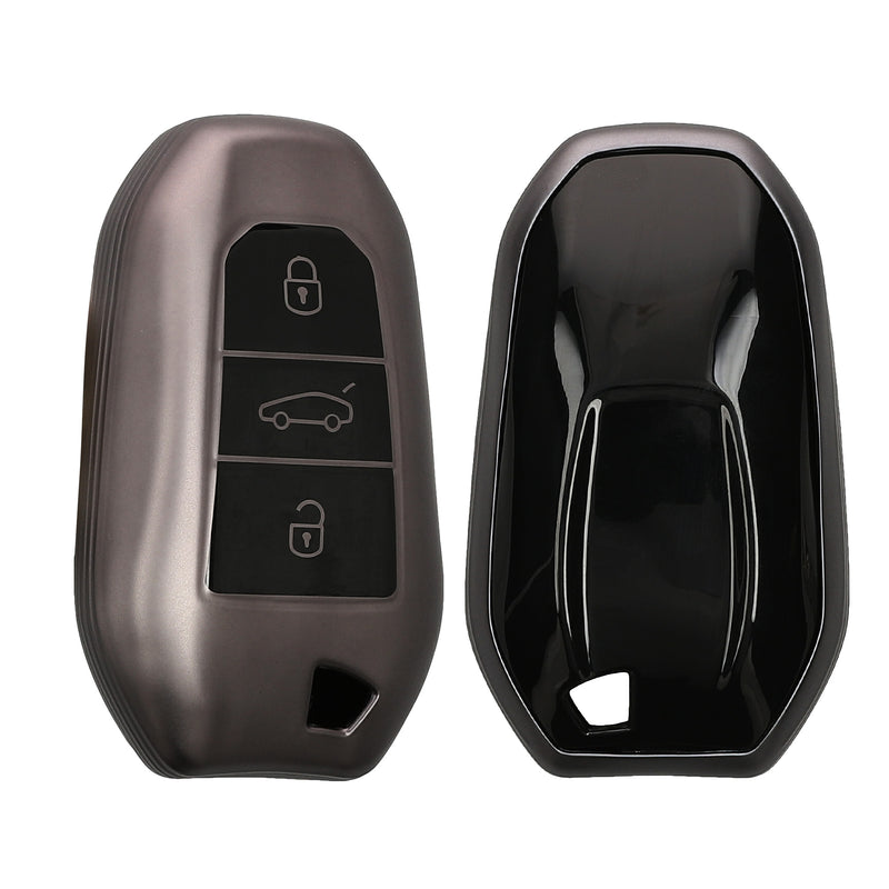 kwmobile Car Key Cover compatible with Peugeot Citroen 3-Button Smart Key (Keyless Go Only) Silicone Protective Case