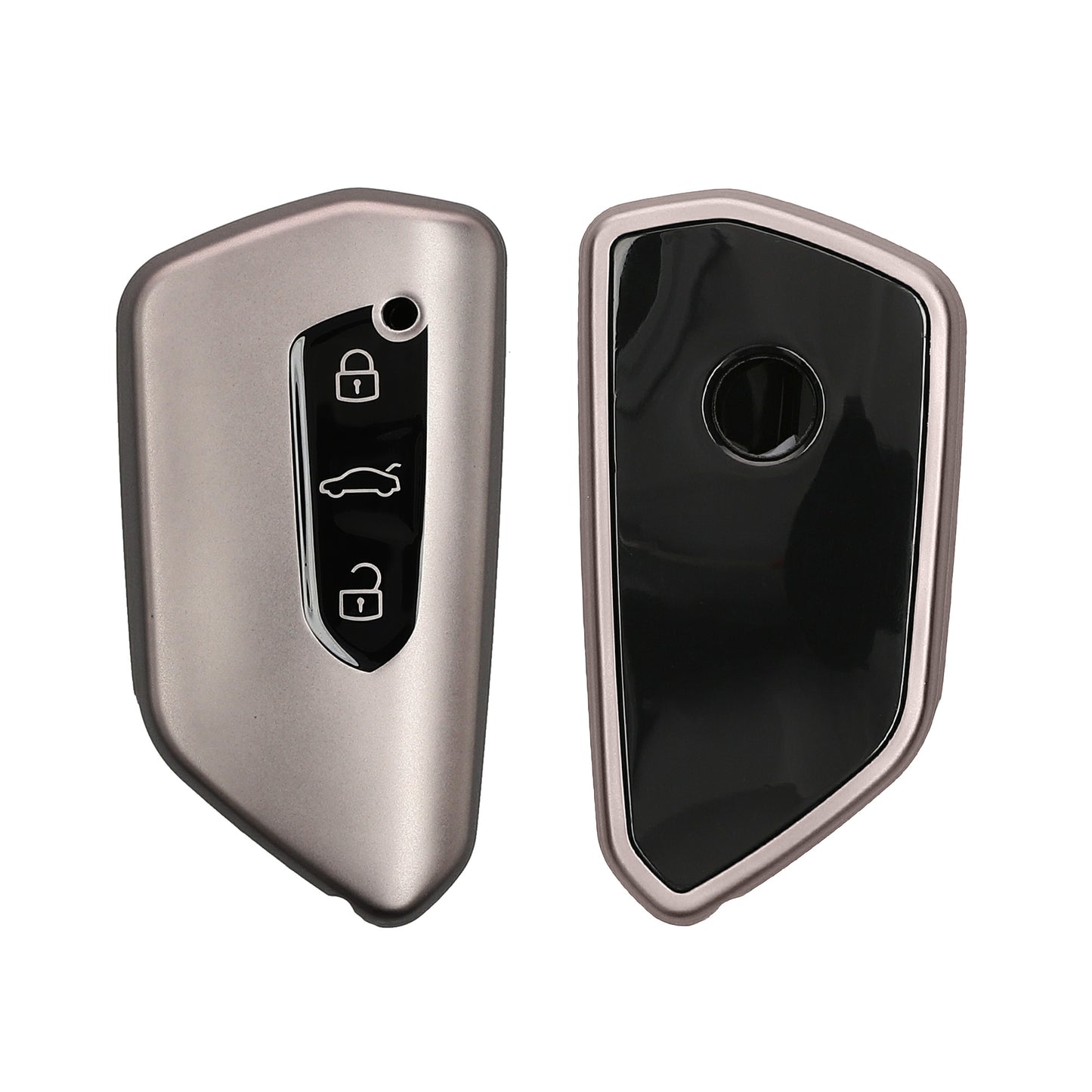 kwmobile Autoschlüssel Hülle kompatibel mit VW Golf 8 3-Tasten Autoschlüssel - Schlüsselhülle Silikon Cover - Schwarz matt Schwarz Schwarz matt  [dsg01]