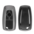 kwmobile Autoschlüssel Hülle kompatibel mit Ford 2-Tasten Autoschlüssel Keyless Go - Schlüsselhülle Silikon Cover - Schwarz matt Schwarz Schwarz matt  [dsg01]