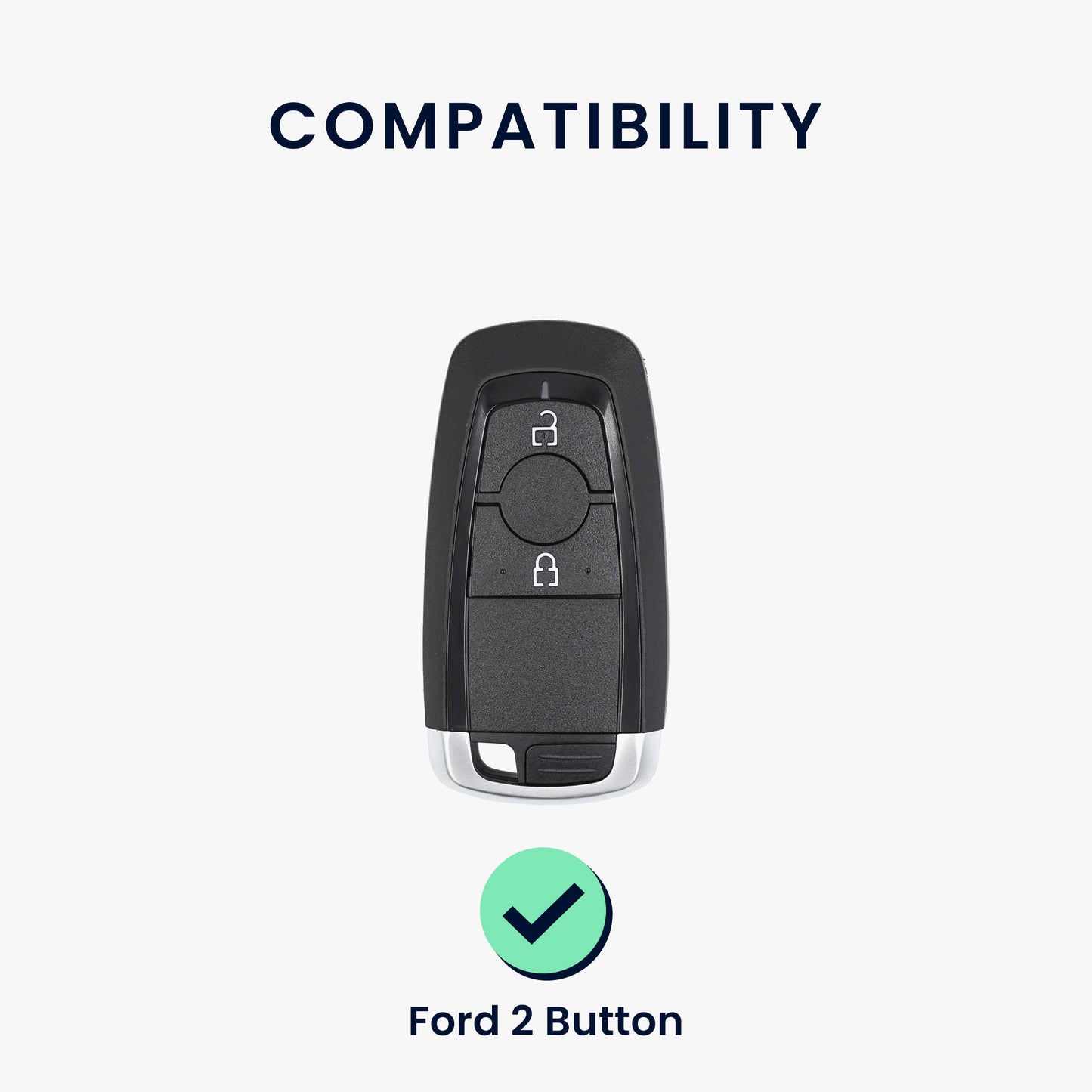 kwmobile Car Key Cover Compatible with Ford 2-Button Car Key Keyless Go - Silicone Protective Cover