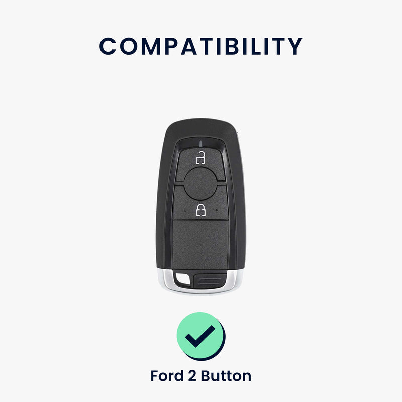 kwmobile Car Key Cover Compatible with Ford 2-Button Car Key Keyless Go - Silicone Protective Cover