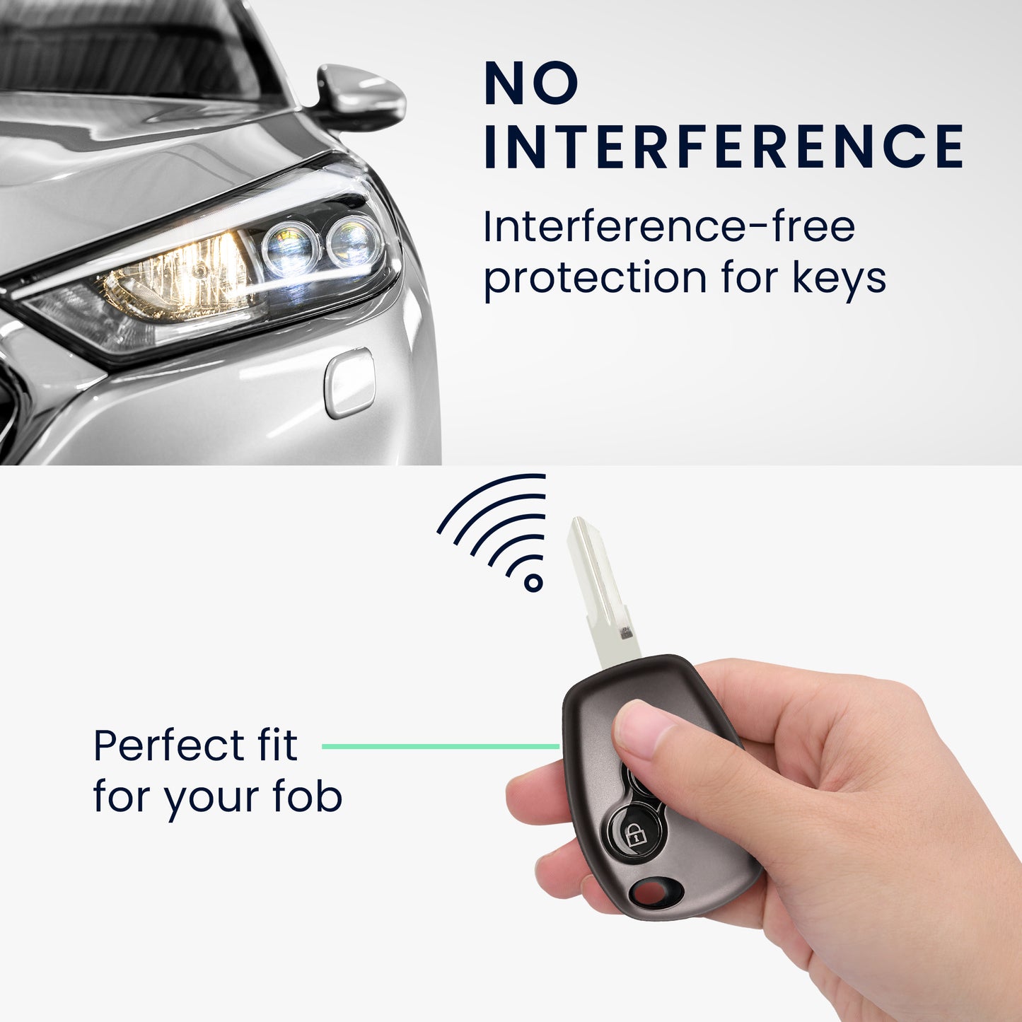 kwmobile Car Key Cover compatible with Renault Dacia 2-Button Car Key - Silicone Case Fob