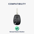 kwmobile Car Key Cover compatible with Renault Dacia 2-Button Car Key - Silicone Case Fob
