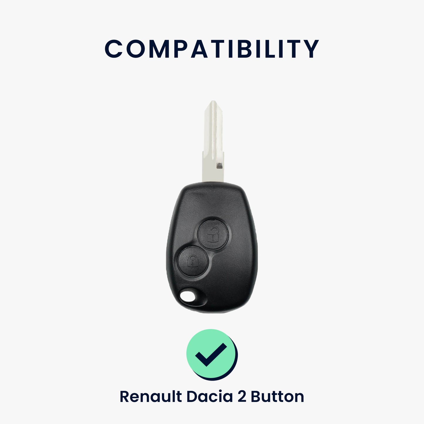 kwmobile Car Key Cover compatible with Renault Dacia 2-Button Car Key - Silicone Case Fob