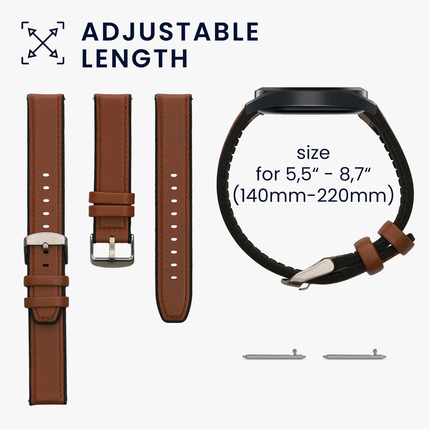 kwmobile Watch Strap for Garmin Forerunner 55 / Forerunner 165 / 245 / 645 / 570 42mm Strap - Replacement Strap for Fitness Tracker with Watch Clasp - Smartwatch Replacement Band