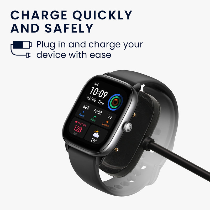 kwmobile USB Charger Cable compatible with Huami Amazfit Bip 3 / 3 Pro / Bip 5 / Amazfit Active EDGE / T-Rex / Zepp E Charging Cable - Smart Watch Replacement Cable - Fitness Tracker Charging Cable