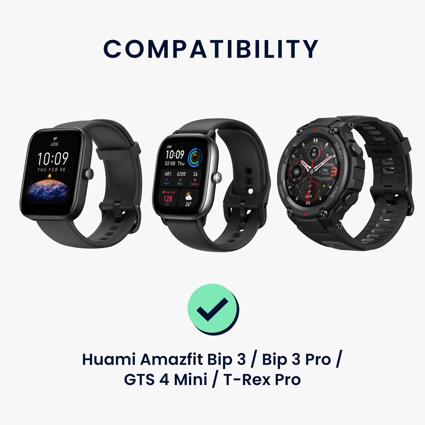 kwmobile USB Charger Cable compatible with Huami Amazfit Bip 3 / 3 Pro / Bip 5 / Amazfit Active EDGE / T-Rex / Zepp E Charging Cable - Smart Watch Replacement Cable - Fitness Tracker Charging Cable