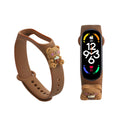 kwmobile Sportarmband kompatibel mit Xiaomi Mi Band 7 / Band 6 / Band 5 Armband - Fitnesstracker Band aus TPU Silikon Bärchen Braun Weiß Braun  [dsg02]
