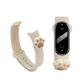 kwmobile Sportarmband kompatibel mit Xiaomi Smart Band 10 / Smart Band 9 / 8 Armband - Fitnesstracker Band aus TPU Silikon Katze Weiß Weiß  [dsg01]