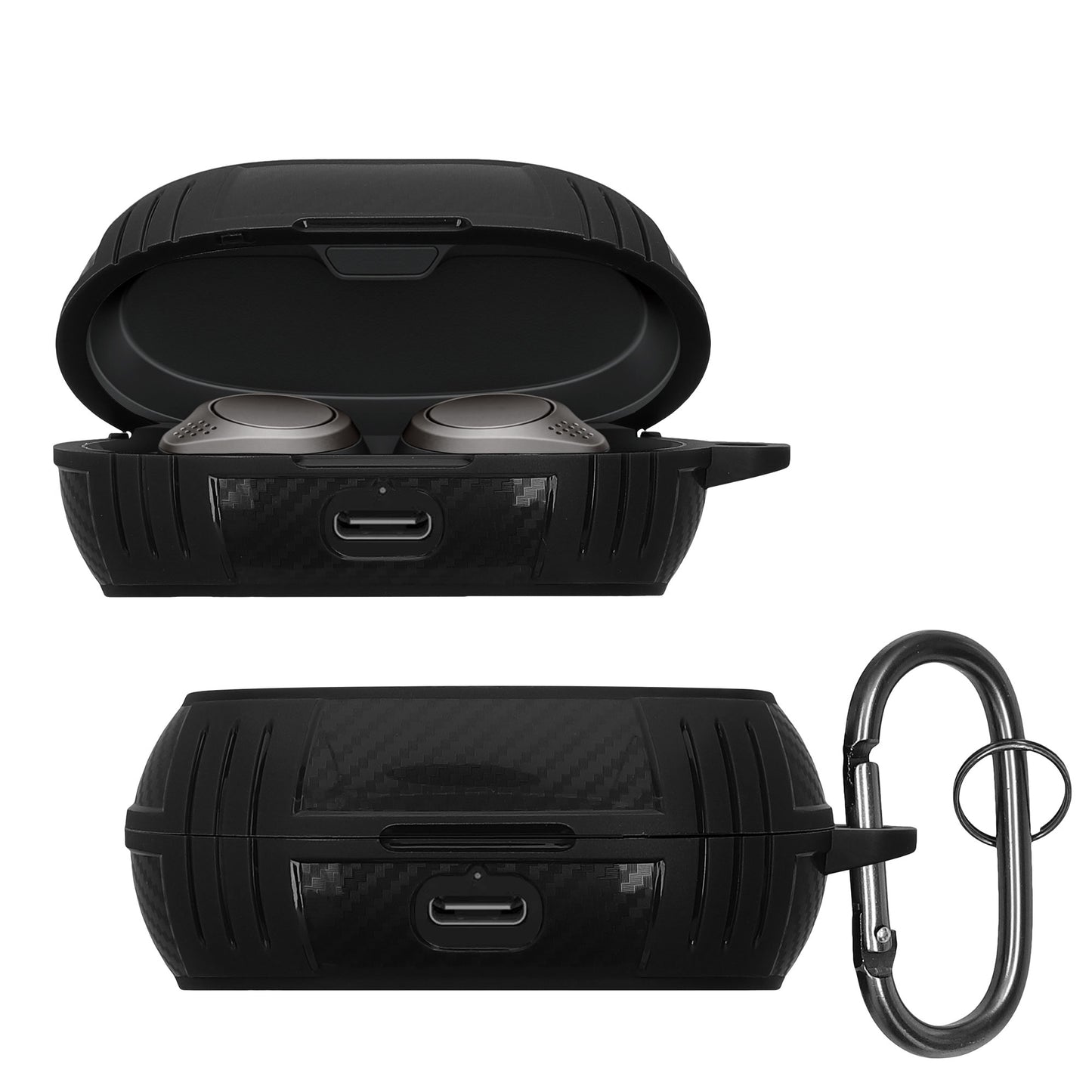 kwmobile Hülle kompatibel mit Jabra Elite 7 Pro / Elite 7 Active Hülle - TPU Case - Schutzhülle für Kopfhörer - Cover in Schwarz Schwarz  