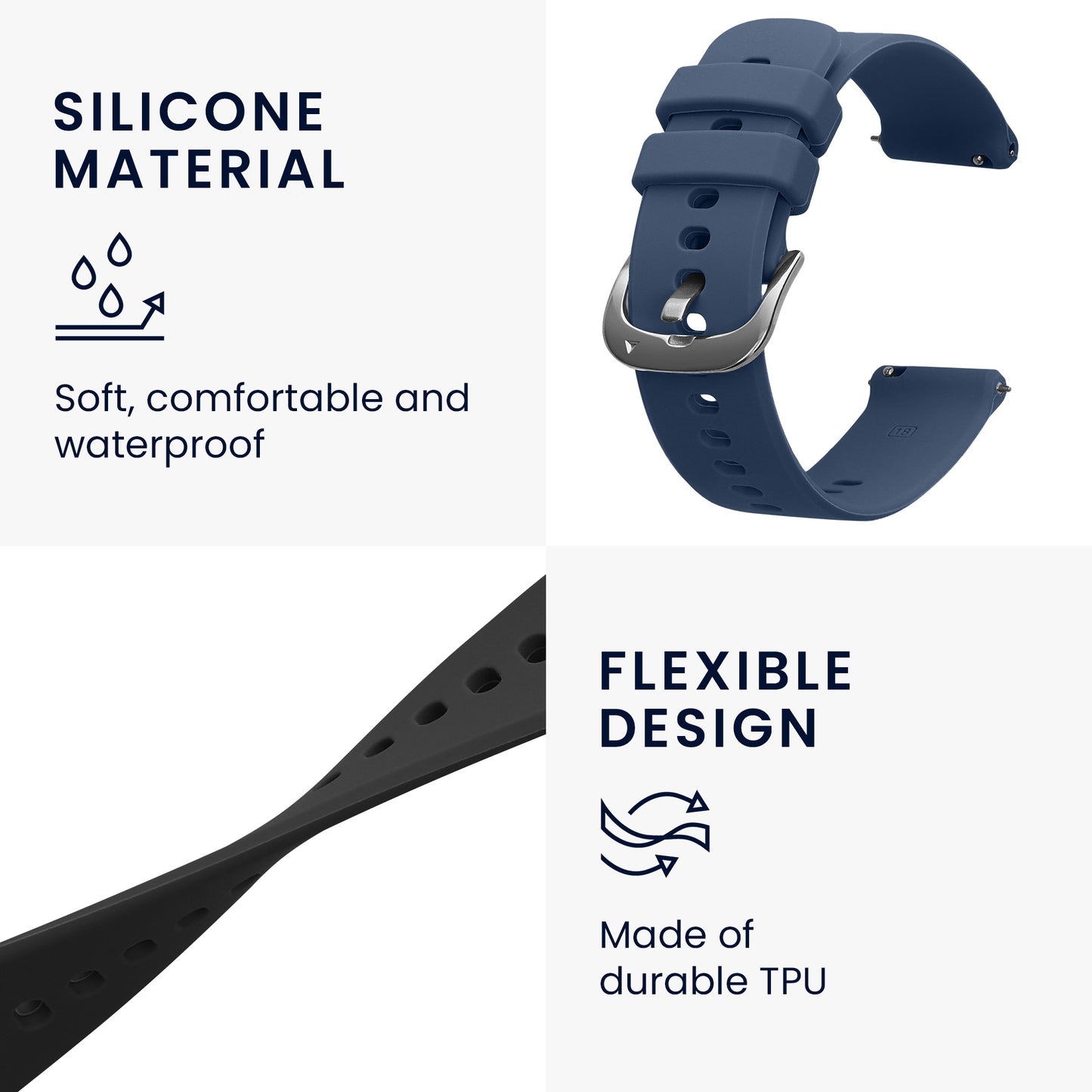 kwmobile Watch Strap for Huawei Watch GT5 41mm / GT5 Pro 42mm / Watch GT4 41mm Strap Fitness Tracker Band Set Replacement Strap Smartwatch