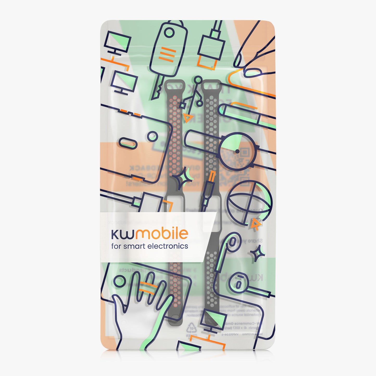 kwmobile Watch Strap for Xiaomi Smart Band 8 Active Wristband Fitness Tracker Band Set Replacement Strap Smartwatch