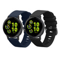 kwmobile 2x Uhrenarmband für Garmin vivoactive 5 / active 5 Armband - Fitnesstracker Band Set aus TPU Silikon - Ersatzarmband Smartwatch - Schwarz Dunkelblau Schwarz  [dsg01]