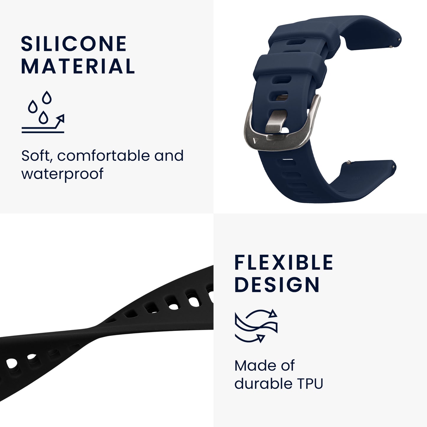 kwmobile Watch Strap for Garmin vivoactive 5 / active 5 Band Fitness Tracker Strap Set Replacement Band Smartwatch