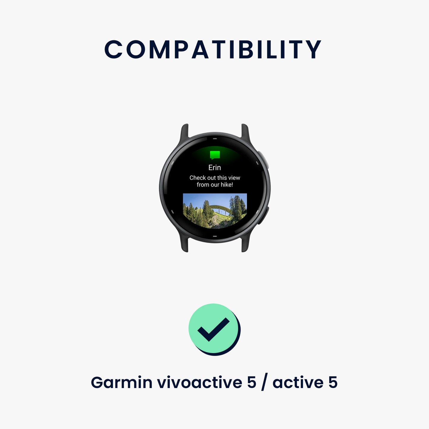 kwmobile Watch Strap for Garmin vivoactive 5 / active 5 Band Fitness Tracker Strap Set Replacement Band Smartwatch