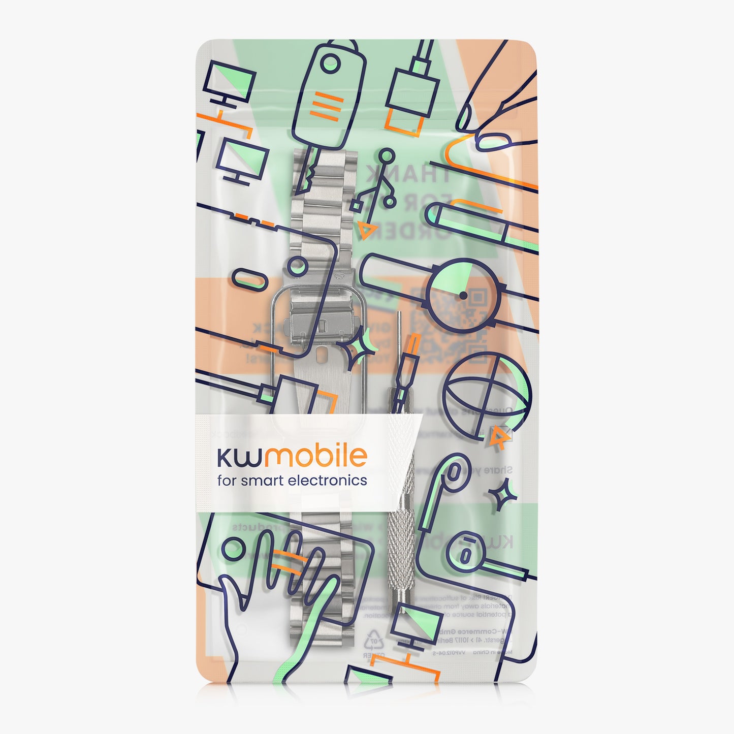 kwmobile Watch Strap Compatible with Xiaomi Smart Band 8 Active / Redmi Band 2 Replacement Band Replacement Strap for Smartwatch 14 - 22 cm Inner Dimensions