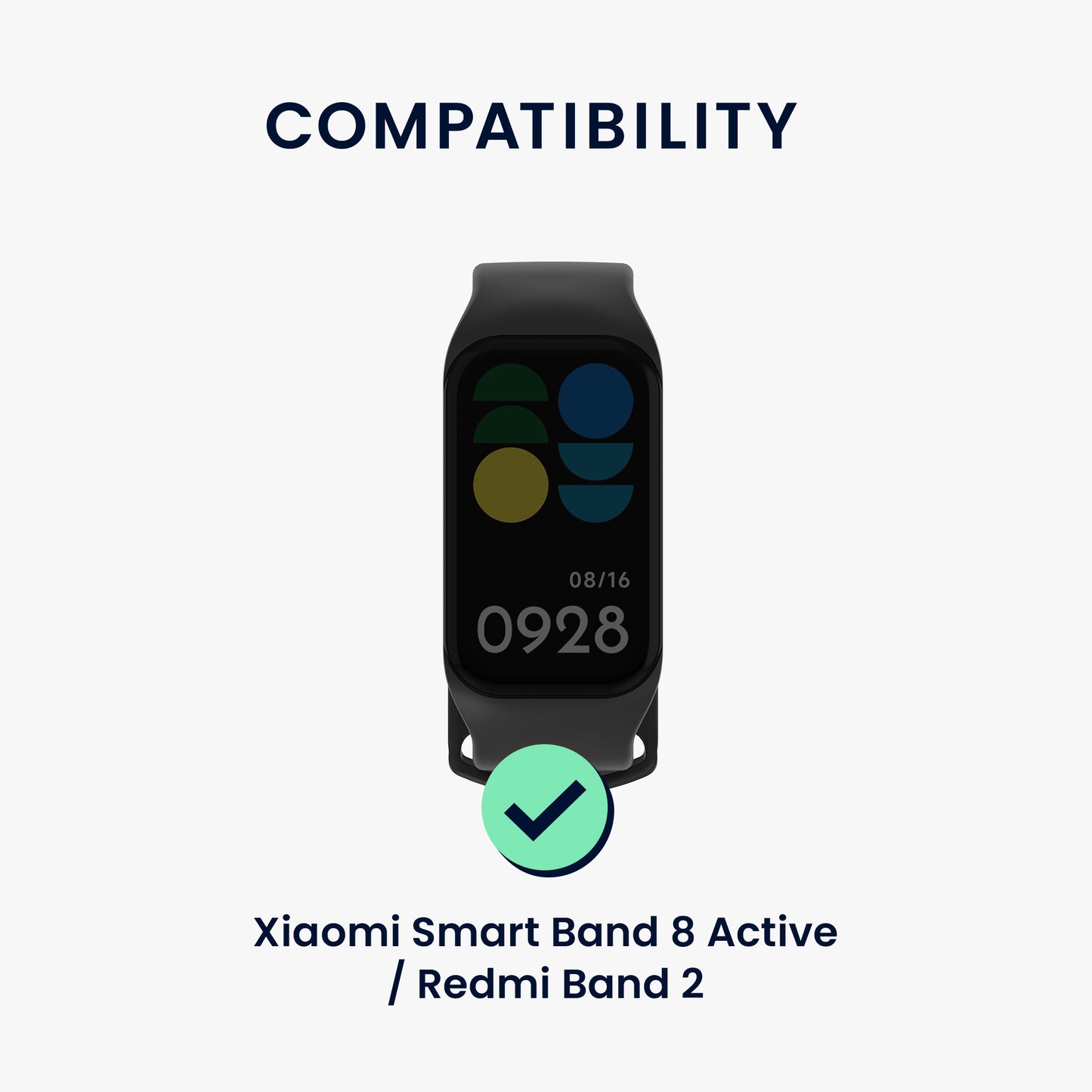kwmobile Watch Strap Compatible with Xiaomi Smart Band 8 Active / Redmi Band 2 Replacement Band Replacement Strap for Smartwatch 14 - 22 cm Inner Dimensions