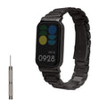 kwmobile Edelstahl Uhrenarmband kompatibel mit Xiaomi Smart Band 8 Active / Redmi Band 2 Ersatz Armband - Ersatzarmband für Smartwatch - 14 - 22 cm Innenmaße - Metallic Schwarz Metallic Schwarz  [dsg02]