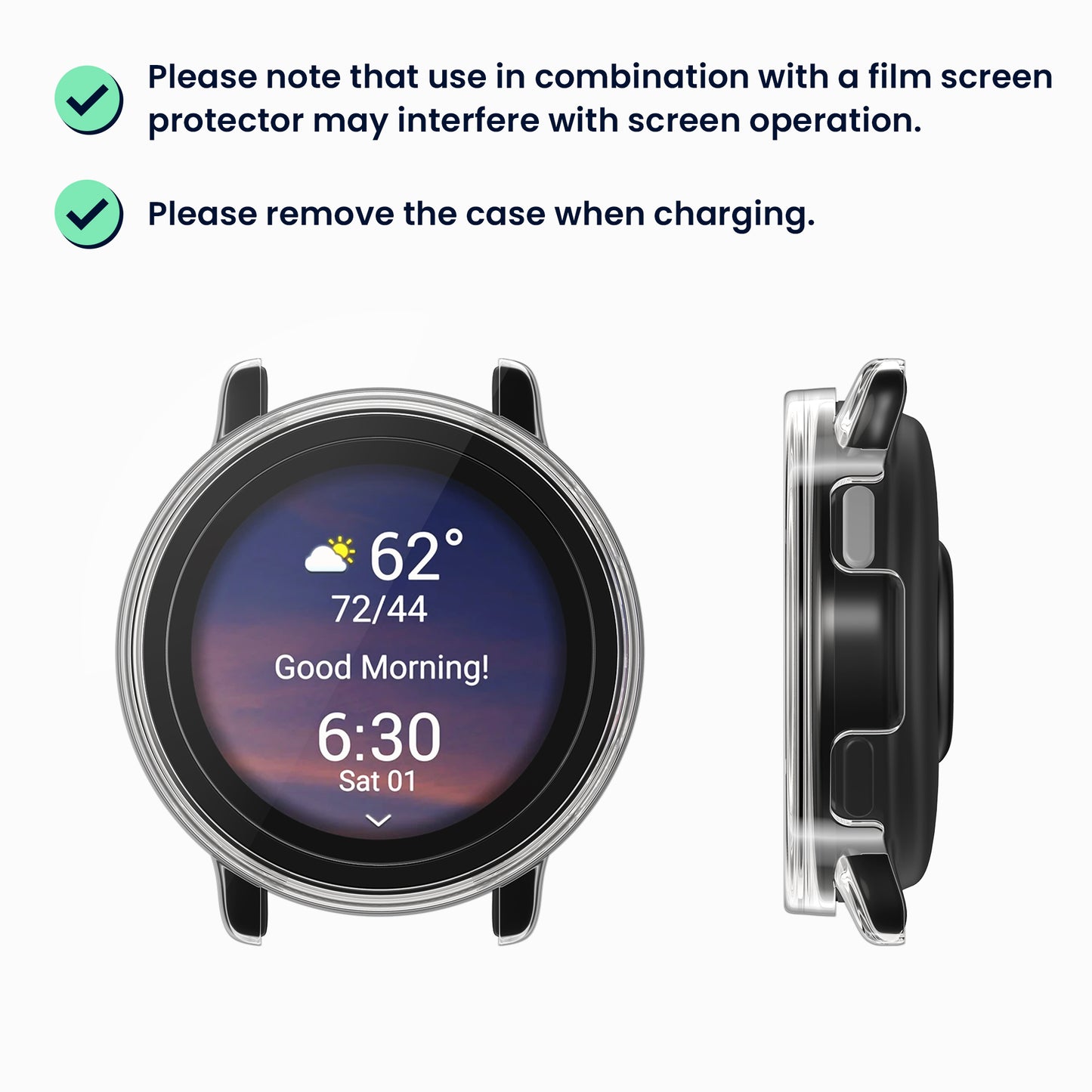 kwmobile Glass Case for Garmin vivoactive 5 / active 5 Protective Cover Full-Body Fitness Tracker Case Set