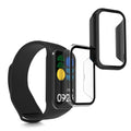 kwmobile 2x Cover kompatibel mit Xiaomi Smart Band 8 Active / Redmi Band 2 Hülle - Fullbody Fitnesstracker Case Set aus Glas - Transparent Schwarz Transparent  [dsg02]