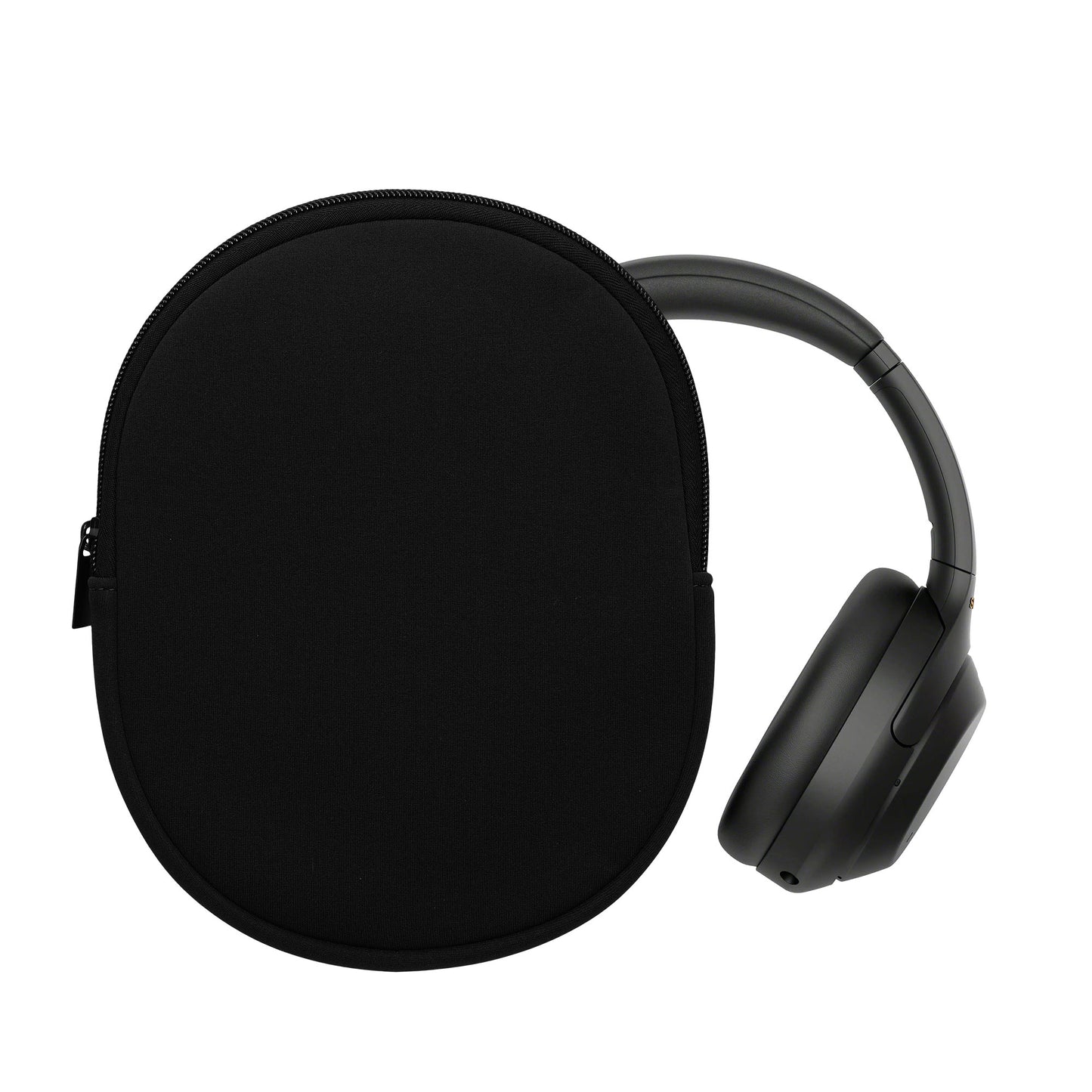 kwmobile Neopren Kopfhörer Tasche für WH-1000XM4 / WH-1000XM3 / Jabra Evolve 20 - Kopfhörer Case - Hülle Reise Beutel für Headset Headphones - Weiche Over Ear Schutzhülle Schwarz Schwarz  