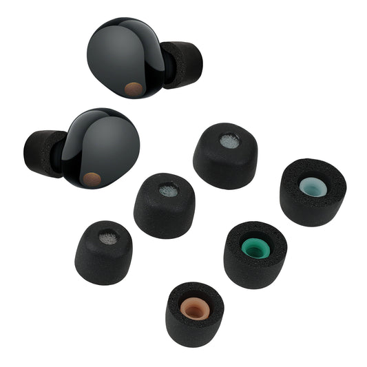 kwmobile 6x Ersatz In Ear Kopfhörer kompatibel mit Sony WF-1000XM5 - 3 Größen - Polster Ohrstöpsel In-Ear Ohrhörer - Schwarz Schwarz  