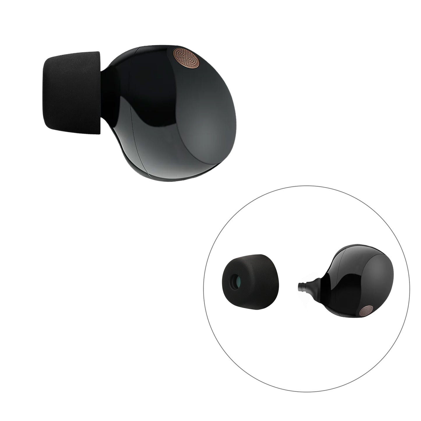 kwmobile Replacement Ear Tips Compatible with Sony WF-1000XM5 / WF-1000XM4 - 4 Sizes - Replacement In-Ear Headphone Ear Pads - Cushions