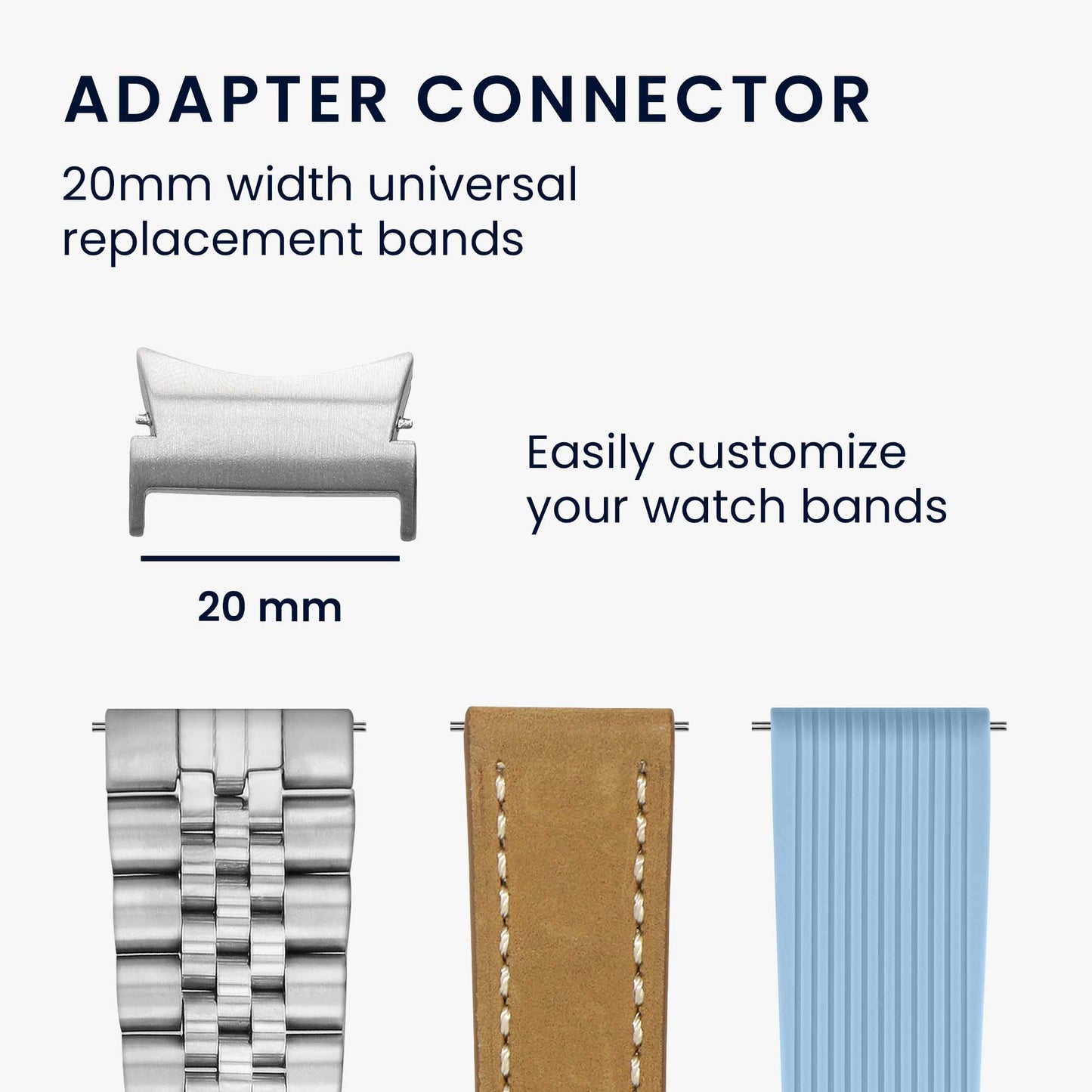 kwmobile Metal Adapter with 20mm Band Width Compatible with Samsung Galaxy Watch Watch Strap Smartwatch Band Connector Adapter Set