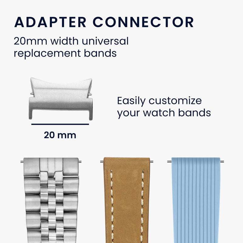 kwmobile Metal Adapter with 20mm Band Width Compatible with Samsung Galaxy Watch Watch Strap Smartwatch Band Connector Adapter Set