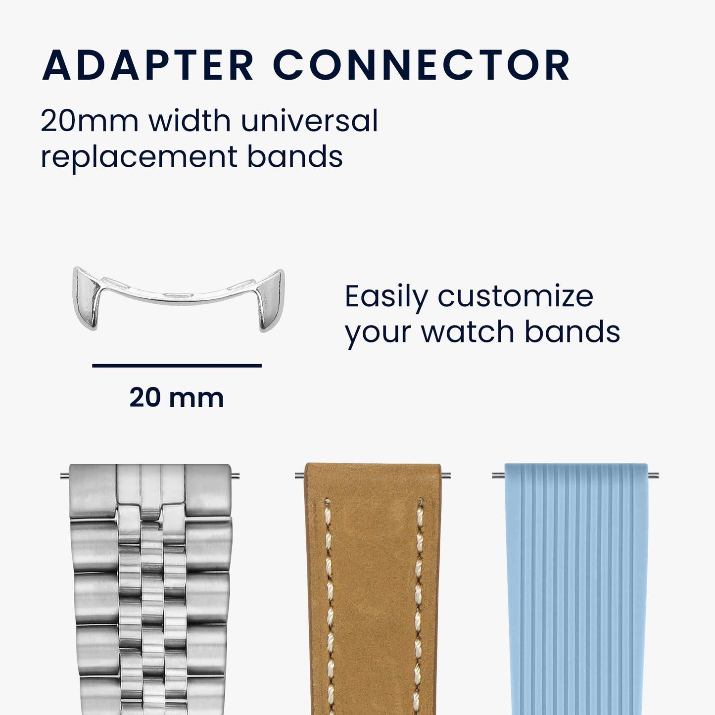 kwmobile Adapter with 20mm Band Width Compatible with Google Pixel Watch 3 / Watch 4 / Pixel 2 Watch Strap - Smartwatch Band Connector Adapter Set