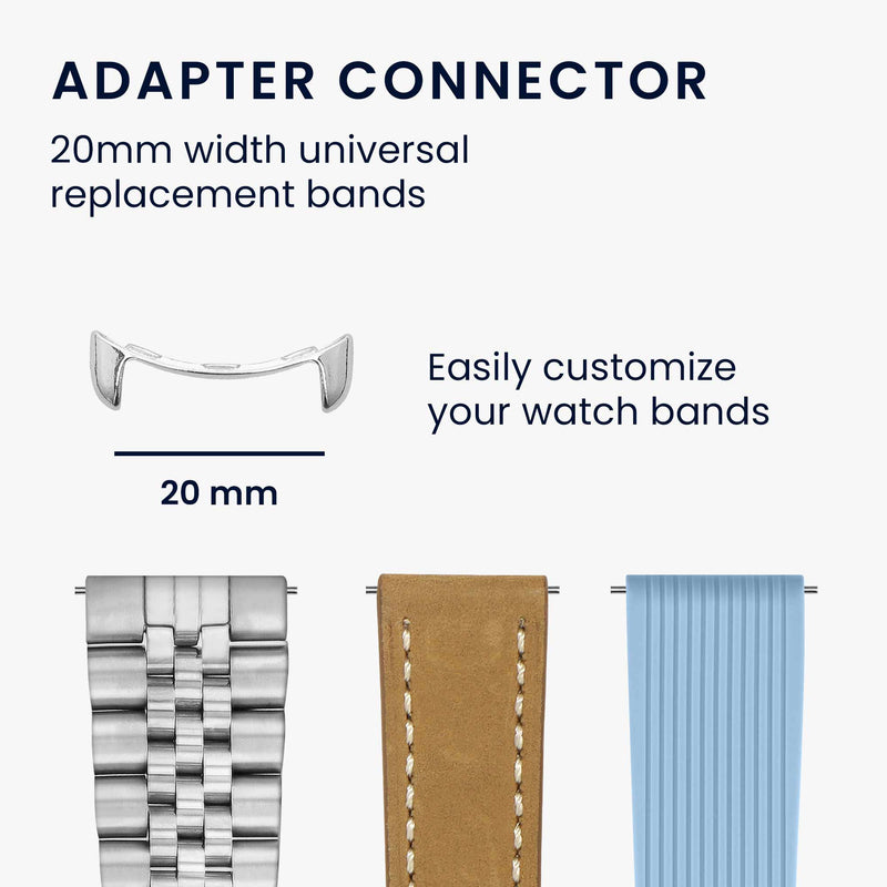 kwmobile Adapter with 20mm Band Width Compatible with Google Pixel Watch 3 / Watch 4 / Pixel 2 Watch Strap - Smartwatch Band Connector Adapter Set