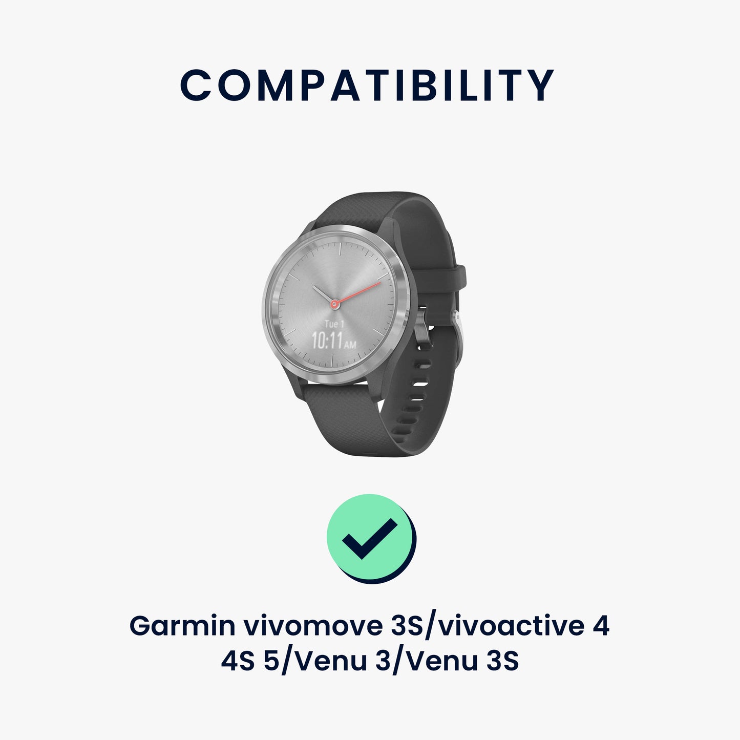 kwmobile USB C Charging Cable compatible with Garmin vivomove 3S / vivoactive 4 4S 5 / Venu 3 / Venu 3S - Cable Charger - Smartwatch Type C Replacement Cable - Fitness Tracker Charging Cable