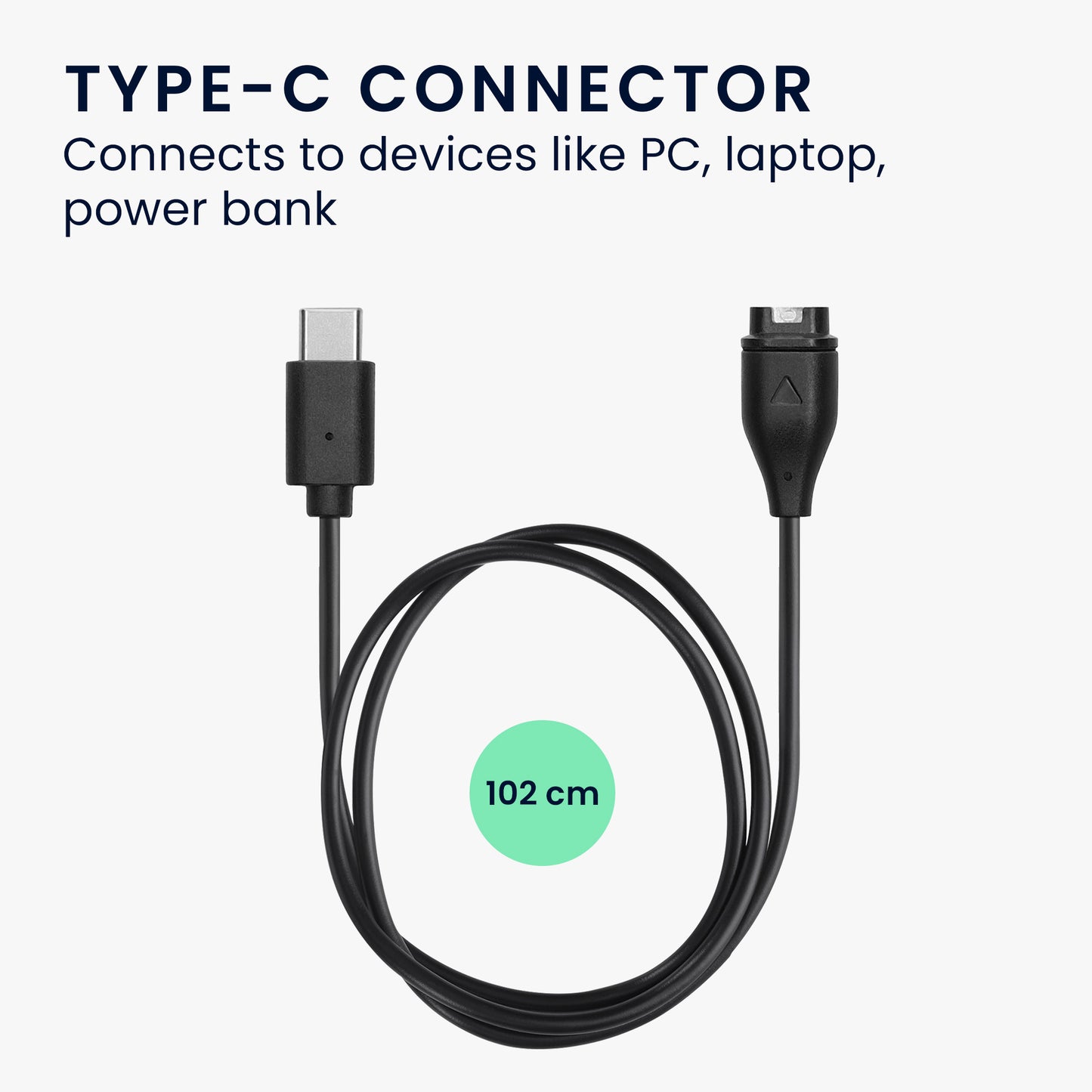 kwmobile USB C Charging Cable compatible with Garmin vivomove 3S / vivoactive 4 4S 5 / Venu 3 / Venu 3S - Cable Charger - Smartwatch Type C Replacement Cable - Fitness Tracker Charging Cable
