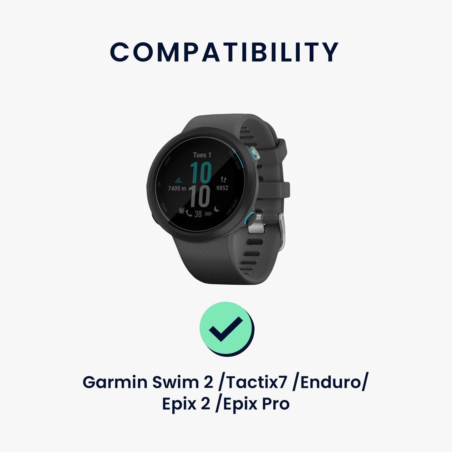 kwmobile USB C Charging Cable compatible with Garmin Swim 2 / Tactix7 / Enduro / Epix 2 / Epix Pro - Cable Charger - Smartwatch Replacement Cable - Fitness Tracker Charging Cable