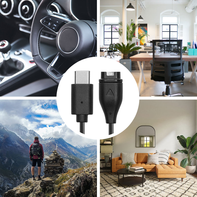 kwmobile USB C Charging Cable compatible with Garmin Swim 2 / Tactix7 / Enduro / Epix 2 / Epix Pro - Cable Charger - Smartwatch Replacement Cable - Fitness Tracker Charging Cable